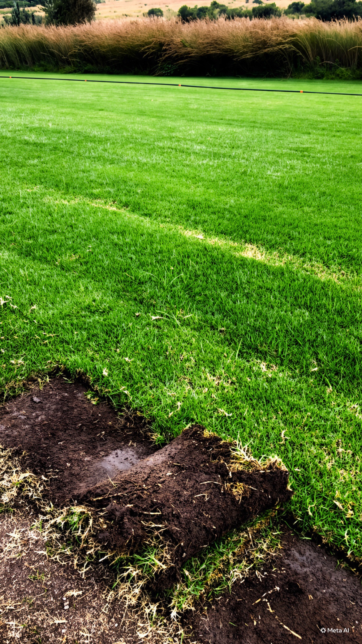 Freshly installed lawn
