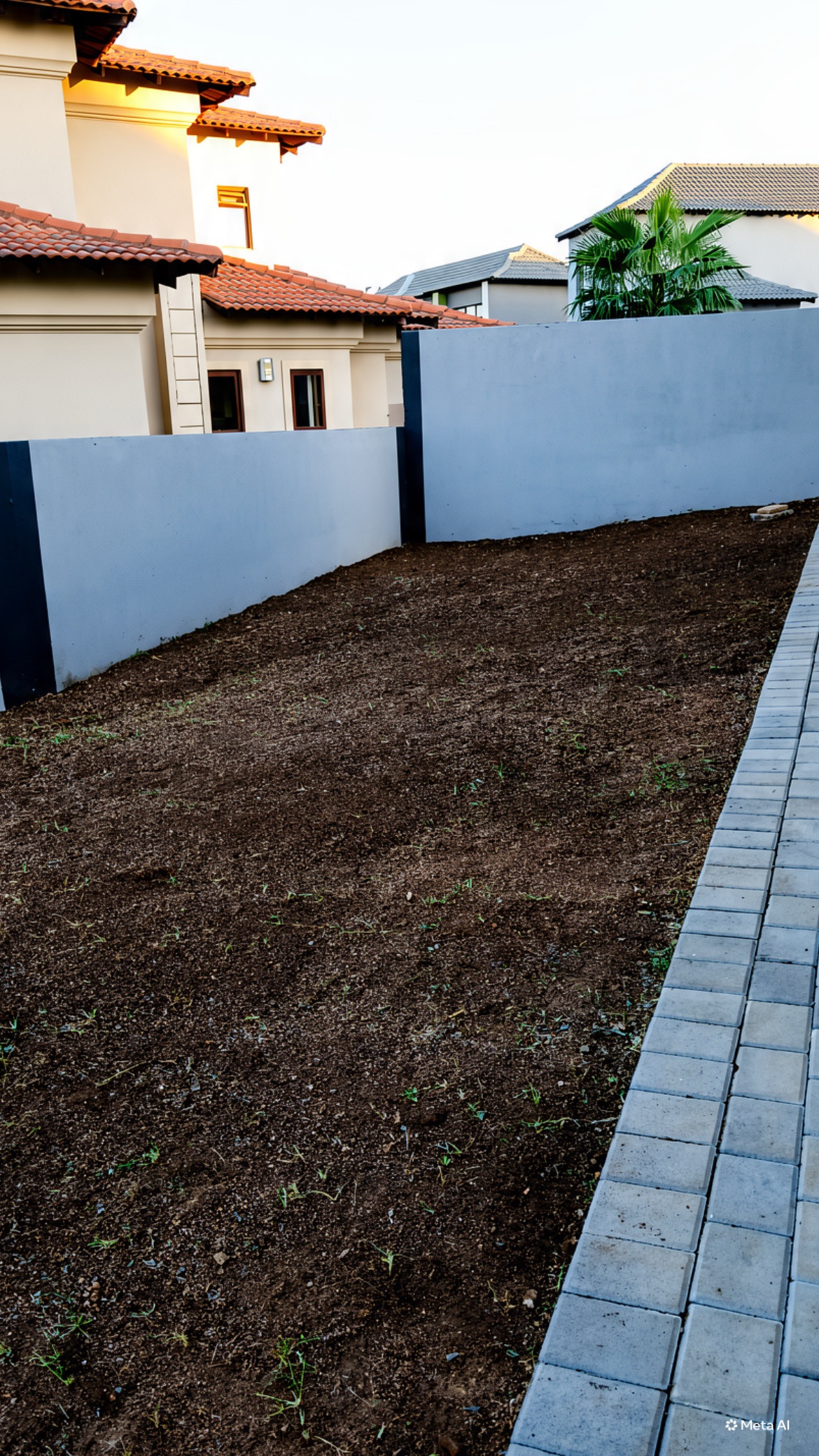 Freshly installed lawn