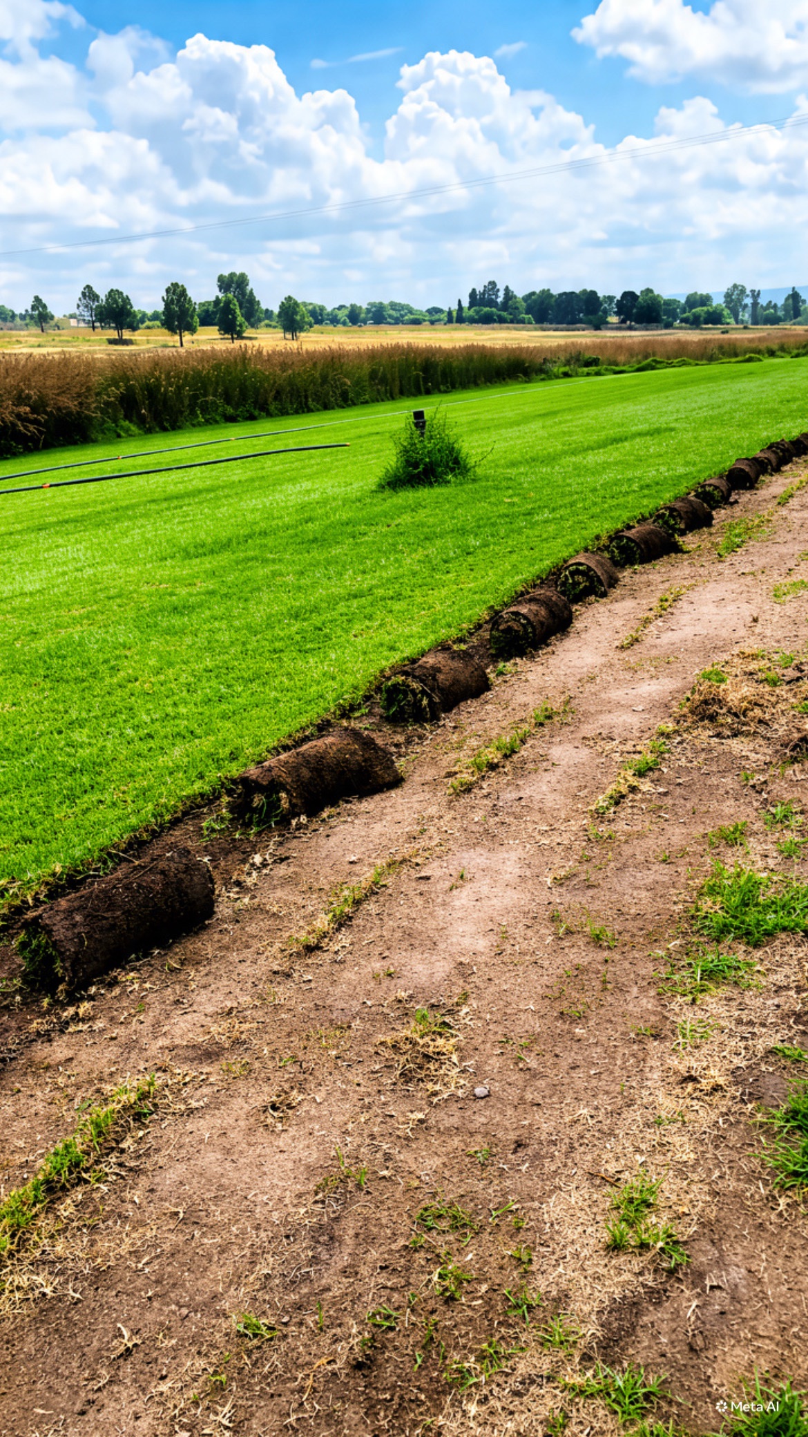 Turf rolled out on site